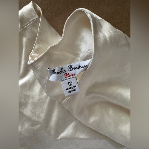 BROOKS BROTHERS Ivory Silk Sleeveless Dress $149 SIZE 12 (GIRL'S) Holiday Winter - Picture 4 of 9